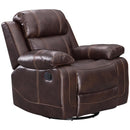 Happy Homes Samuel Swivel Rocker Leather Look Recliner Samuel Chair - Brown IMAGE 1