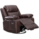 Happy Homes Samuel Swivel Rocker Leather Look Recliner Samuel Chair - Brown IMAGE 2