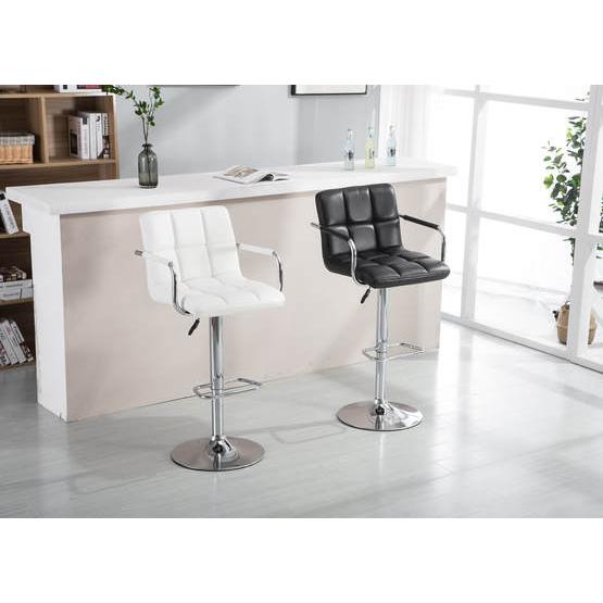 Happy Homes Adjustable Height Stool HHC2494 Barstool with Arms - Black IMAGE 2