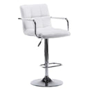 Happy Homes Adjustable Height Stool HHC2494 Barstool with Arms - White IMAGE 1