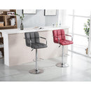 Happy Homes Adjustable Height Stool HHC2494 Barstool with Arms - Red IMAGE 2