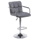 Happy Homes Adjustable Height Stool HHC2494 Barstool with Arms - Gray IMAGE 1