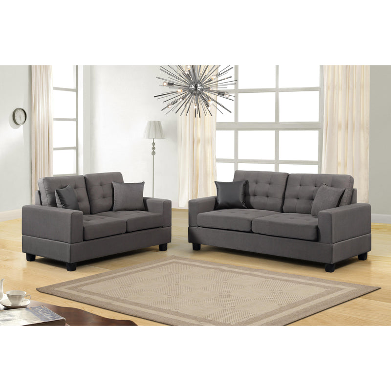 Happy Homes Stationary Fabric Sofa HH8855 Sofa - Gray IMAGE 3