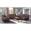 Happy Homes Reclining Leather Loveseat with Console HH8514L Loveseat - Brown IMAGE 2