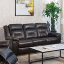Happy Homes Flexville Reclining Leather Sofa Flexville Sofa - Espresso IMAGE 2