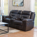 Happy Homes Flexville Reclining Leather Loveseat with Console Flexville Loveseat - Espresso IMAGE 2