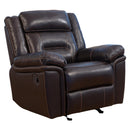 Happy Homes Flexville Rocker Leather Recliner Flexville Recliner - Espresso IMAGE 1