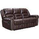 Happy Homes Lexington Reclining Leather Look Sofa Lexington 911 Sofa - Brown IMAGE 1