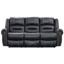 Happy Homes Lexington Reclining Leather Look Sofa Lexington 911 Sofa - Black IMAGE 1