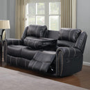 Happy Homes Lexington Reclining Leather Look Sofa Lexington 911 Sofa - Black IMAGE 2
