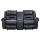 Happy Homes Lexington Reclining Leather Look Loveseat with Console Lexington 911 Loveseat - Black IMAGE 1