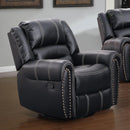 Happy Homes Lexington Leather Look Recliner Lexington 911 Recliner - Black IMAGE 2