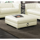 Coaster Furniture Chaviano 505394 Square Upholstered Ottoman - Pearl White IMAGE 3