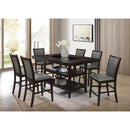 Happy Homes Condor 7 pc Counter Height Dinette Condor 7 pc Counter Height Dinette - Espresso/Gray IMAGE 1