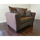 Happy Homes Stationary Fabric Loveseat 100-Brown IMAGE 1