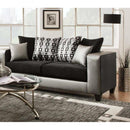 Happy Homes Stationary Fabric Sofa 110-Silver IMAGE 1