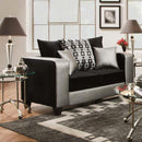 Happy Homes Stationary Fabric Loveseat 110-Silver IMAGE 1