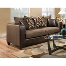Happy Homes Stationary Fabric Sofa 110-Brown IMAGE 1