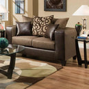 Happy Homes Stationary Fabric Loveseat 110-Brown IMAGE 1