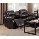 Happy Homes Astros Reclining Leather Sofa Astros - Brown IMAGE 1