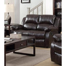Happy Homes Astros Reclining Leather Loveseat Astros - Brown IMAGE 1