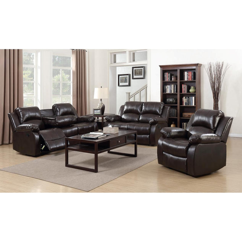 Happy Homes Astros Reclining Leather Loveseat Astros - Brown IMAGE 2