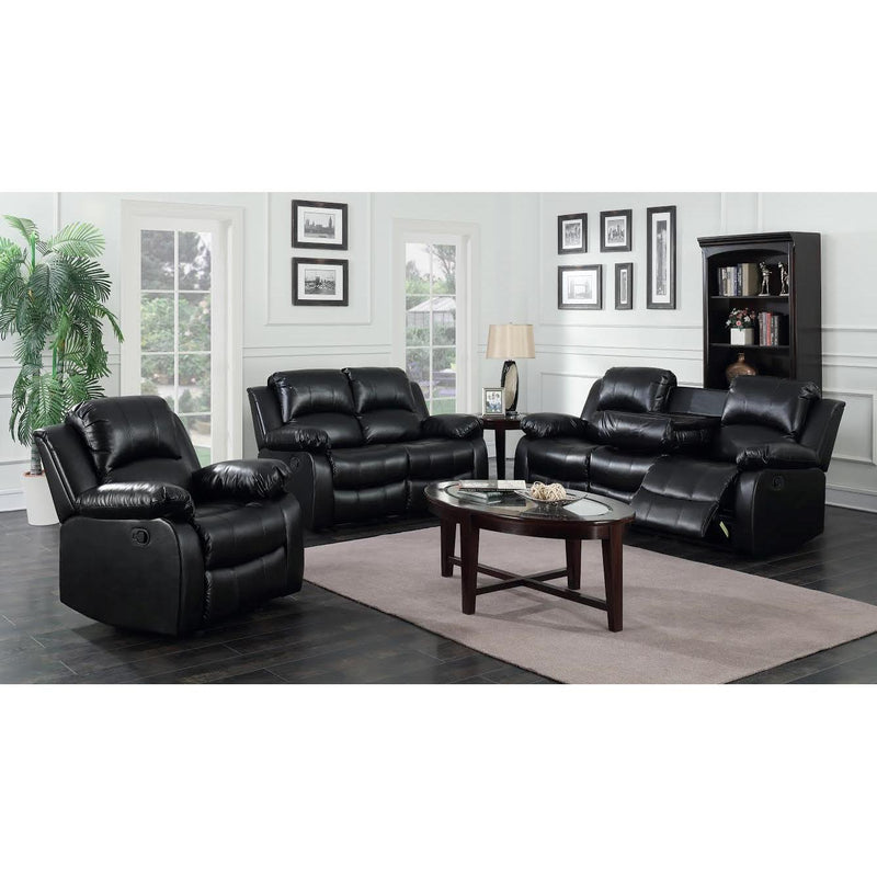 Happy Homes Astros Reclining Leather Sofa Astros - Black IMAGE 2