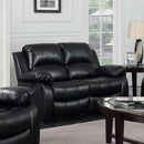 Happy Homes Astros Reclining Leather Loveseat Astros - Black IMAGE 1