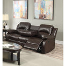 Happy Homes Reclining Leather Sofa 10100 Reclining Sofa - Brown IMAGE 1