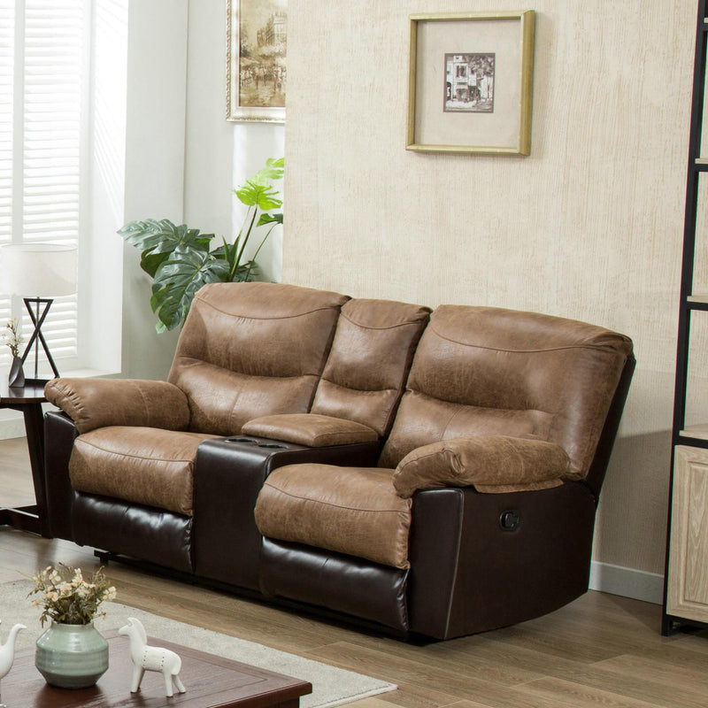 Happy Homes Reclining Fabric Loveseat with Console HH8507 IMAGE 1