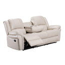 Happy Homes Monrose Reclining Leather Sofa Monrose - Off-White IMAGE 1