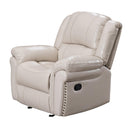 Happy Homes Monrose Leather Recliner Monrose - Off-White IMAGE 1