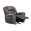 Happy Homes Lexington Leather Recliner Lexington Recliner - Gray IMAGE 1