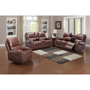 Happy Homes Santiago Reclining Leather Loveseat with Console Santiago Reclining Loveseat - Brown IMAGE 2