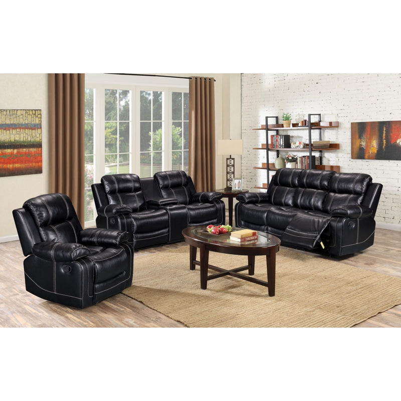 Happy Homes Samuel Reclining Fabric Sofa Samuel - Black IMAGE 2