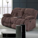 Happy Homes Conroe Reclining Fabric Loveseat with Console Conroe IMAGE 1