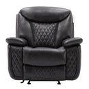 Happy Homes Chanel Leather Recliner Chanel-Gray IMAGE 1