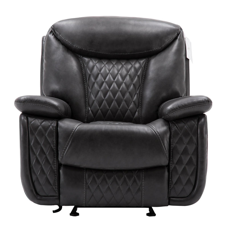 Happy Homes Chanel Leather Recliner Chanel-Gray IMAGE 1