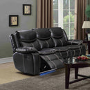 Happy Homes Evolution Power Reclining Fabric Sofa Evolution LED Lighting Power Reclining Sofa - Black IMAGE 1