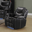 Happy Homes Evolution Power Fabric Recliner Evolution LED Lighting Power Recliner - Black IMAGE 1