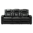 Happy Homes Echo Power Reclining Leather Look Sofa Echo - Black IMAGE 1