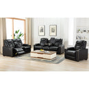 Happy Homes Echo Power Reclining Leather Look Sofa Echo - Black IMAGE 2