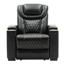 Happy Homes Echo Power Fabric Recliner Echo - Black IMAGE 1