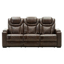 Happy Homes Echo Power Reclining Leather Look Sofa Echo - Brown IMAGE 1