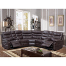 Happy Homes Kendall Reclining Leather Look 3 pc Sectional Kendall 3 pc Reclining Sectional - Brown IMAGE 2