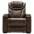 Happy Homes Echo Power Fabric Recliner Echo - Brown IMAGE 1
