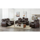 Happy Homes Echo Power Fabric Recliner Echo - Brown IMAGE 2