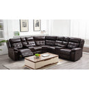 Happy Homes Jacob Reclining Leather Look 3 pc Sectional Jacob - Brown IMAGE 1