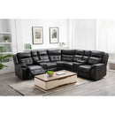 Happy Homes Jacob Reclining Leather Look 3 pc Sectional Jacob - Gray IMAGE 1