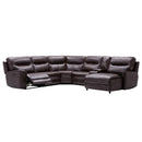 Happy Homes Marbella Reclining Leather Look 6 pc Sectional Marbella 6 pc Reclining Sectional - Brown IMAGE 1